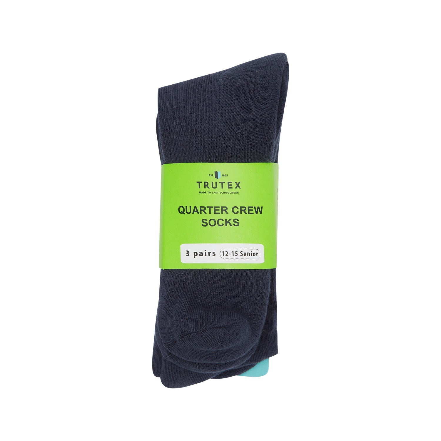 Quarter Crew Socks 3 Pack Black